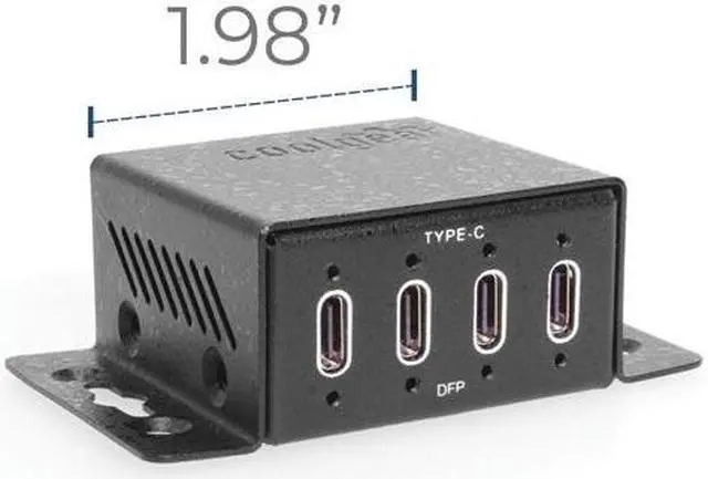 Alt view image 5 of 6 - Coolgear 4 Port USB-C 3.2 Gen 2 Micro Powered Hub w/ ESD Surge Protection & Power Adapter