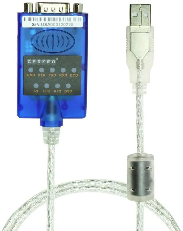 Alt view image 8 of 8 - Gearmo USB to Serial RS-232 Adapter with LED Indicators, FTDI Chipset, Supports Windows 11/10/8.1/8/7/, Mac OS X 10.6 and Above