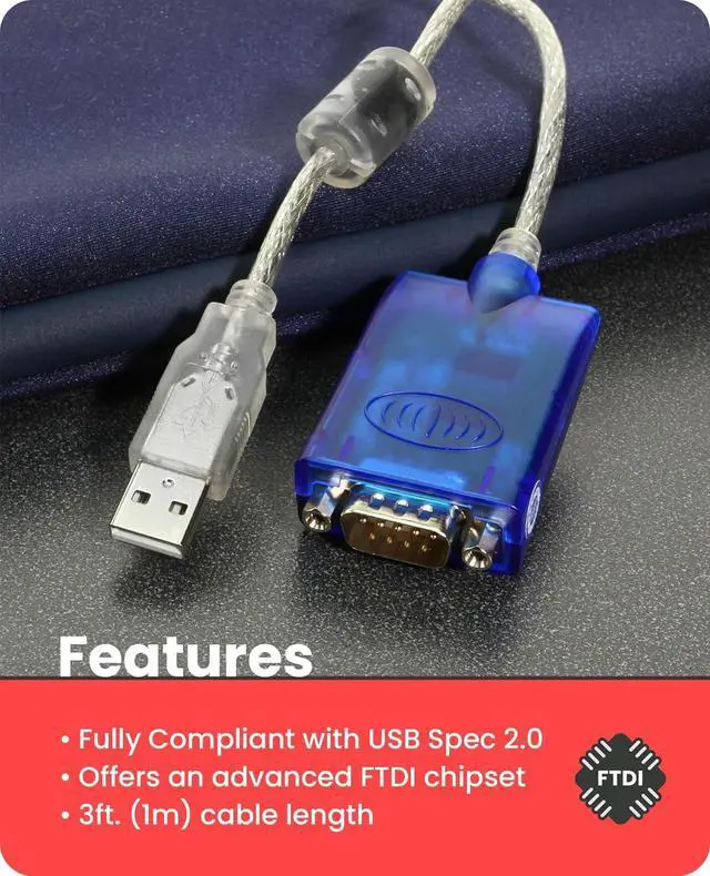 Alt view image 4 of 7 - Gearmo 36in FTDI USB to Serial Cable for MAC PC Linux, Win 11 w/ Tx/Rx LEDs