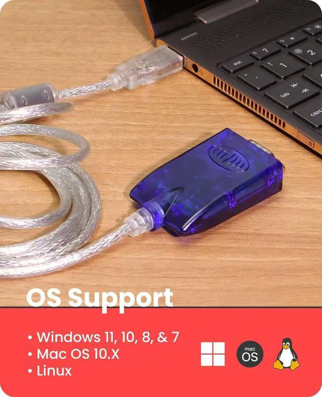 Alt view image 3 of 7 - Gearmo 36in FTDI USB to Serial Cable for MAC PC Linux, Win 11 w/ Tx/Rx LEDs
