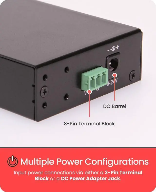 Alt view image 2 of 7 - Gearmo 4-Port USB 3.0 Rugged Industrial DIN Rail & Surface Mount Hub