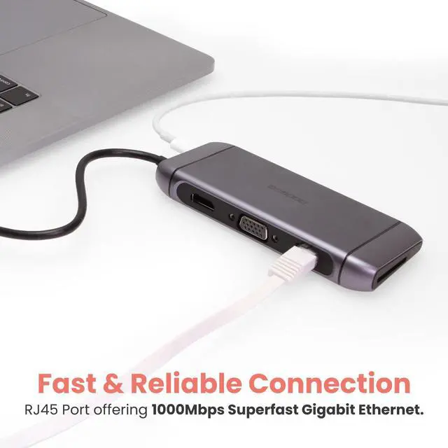 Alt view image 4 of 7 - Gearmo USB-C Hub 9 in 1 Travel Series Portable Docking Station