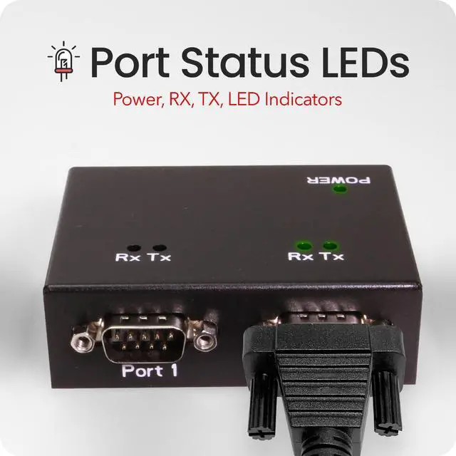 Alt view image 3 of 7 - Gearmo USB Industrial 2-Port Serial RS-232 w/FTDI Chipset, RX/TX LED Indicators, DIN Rail Mount Bracket, & Surface Mounting Brackets
