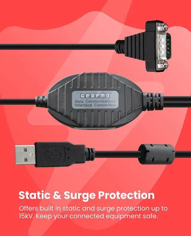 Alt view image 3 of 7 - Gearmo 4 Port Professional RS-232 USB 2.0 to Serial Adapter w/Nuts