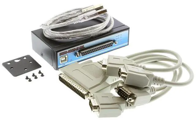 Alt view image 7 of 7 - SerialGear 4-Port Compact Industrial USB to RS-232 w/ 1m Octopus Cable & DIN Rail