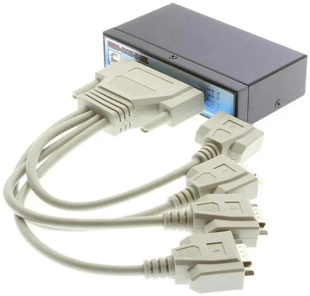 Alt view image 5 of 7 - SerialGear 4-Port Compact Industrial USB to RS-232 w/ 1m Octopus Cable & DIN Rail