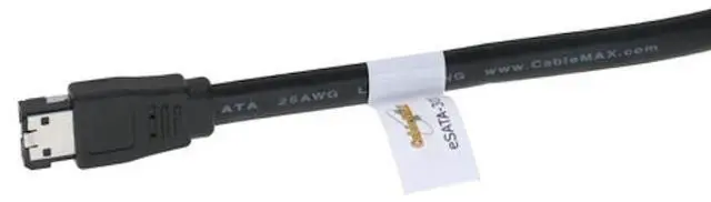 Alt view image 2 of 3 - CableMAX 36 Inch. 3ft. eSATA to eSATA 3GB/s External SATA 2 (eSATA) Shielded External Cable