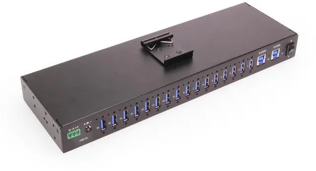 Alt view image 5 of 6 - Gearmo 16-Port USB-A Hub - Dual Upstream Ports, 5Gbps Speed, Surge Protection, Industrial Grade