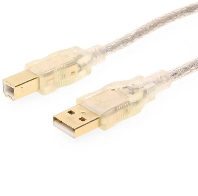 Main image of USBGear Clear USB Cable A to B12 inch High-Speed USB 2.0 Gold Plated