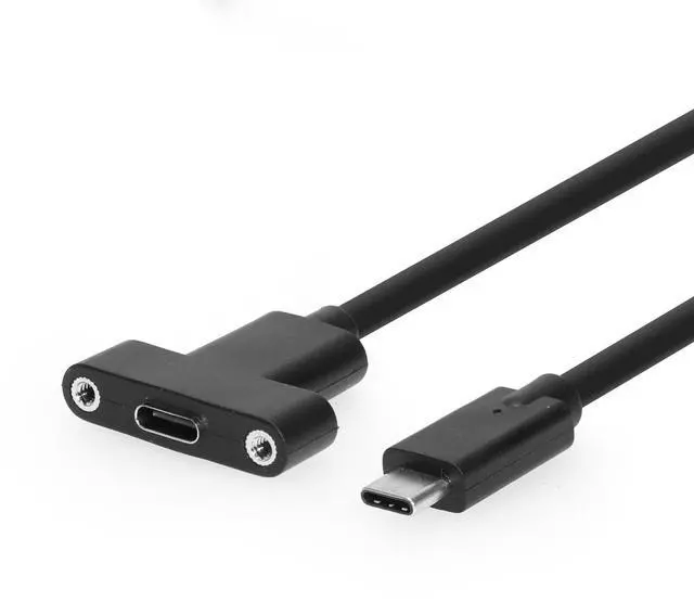 Main image of Coolgear USB 3.2 Gen 2 Type-C Male to Female Panel Mount Extension Cable - 54 inch - 10Gbps - 3A Charging - Shielded