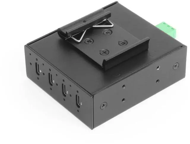 Alt view image 3 of 5 - Gearmo 4-Port Slim USB Hub - 10Gbps Speed, Type-C Ports, Surge Protection, Flexible Mounting Options and Sleek Low Profile Design for Workstations & More