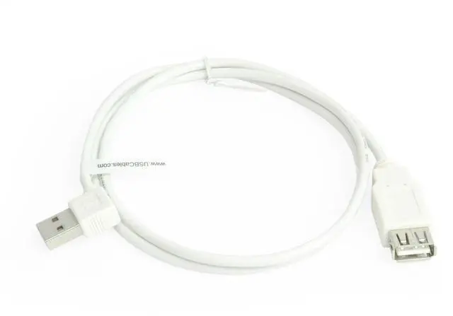 Alt view image 5 of 5 - USBGear 3ft. White USB 2.0 Extension Cable A male Right Angle to A Female