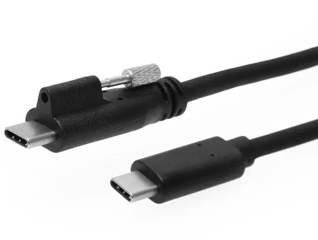 Main image of Coolgear 20in. USB Single Screw Lock Type-C to C Male Cable 10GB Data 5A Power