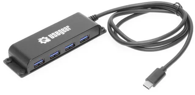 Alt view image 2 of 4 - USBGear 4 Port USB 3.2 Gen 2 10Gbps Hub Type-C Host w/ Screw & Velcro Mount