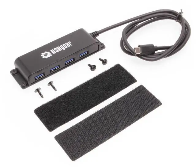 Alt view image 4 of 4 - USBGear 4 Port USB 3.2 Gen 2 10Gbps Hub Type-C Host w/ Screw & Velcro Mount