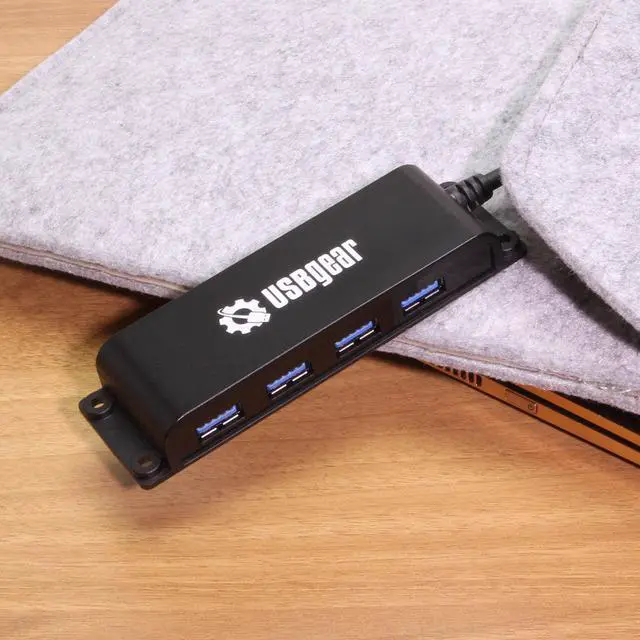 Alt view image 3 of 4 - USBGear 4 Port USB 3.2 Gen 2 10Gbps Hub Type-C Host w/ Screw & Velcro Mount