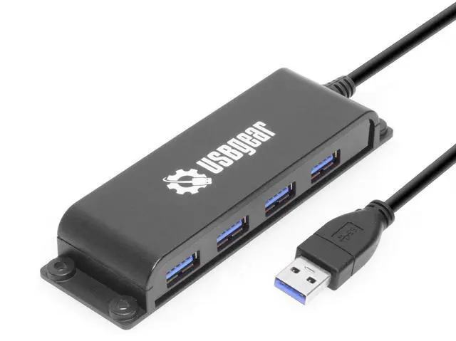 Main image of USBGear 4 Port USB 3.2 Gen 2 10Gbps Hub Type-A Host w/ Screw & Velcro Mount