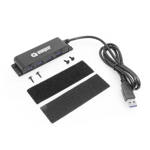 Alt view image 5 of 5 - USBGear 4 Port USB 3.2 Gen 2 10Gbps Hub Type-A Host w/ Screw & Velcro Mount
