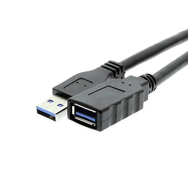 Alt view image 2 of 5 - Cablemax 3ft Short Molded HQ A to A Female USB 3.0 Extension Cable Black