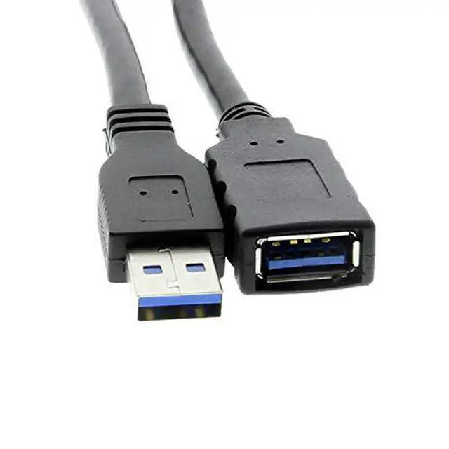 Alt view image 3 of 5 - Cablemax 3ft Short Molded HQ A to A Female USB 3.0 Extension Cable Black