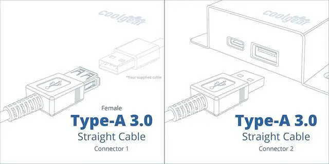 Alt view image 5 of 5 - Cablemax 3ft Short Molded HQ A to A Female USB 3.0 Extension Cable Black