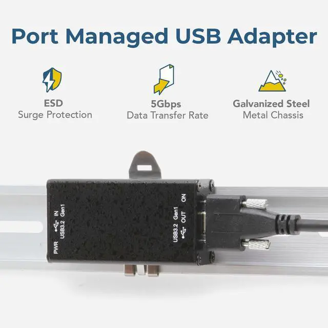 Alt view image 3 of 6 - Coolgear Single Port Managed USB-C to C 3.2 Gen 1 Port Adapter w/ ESD Surge Protection