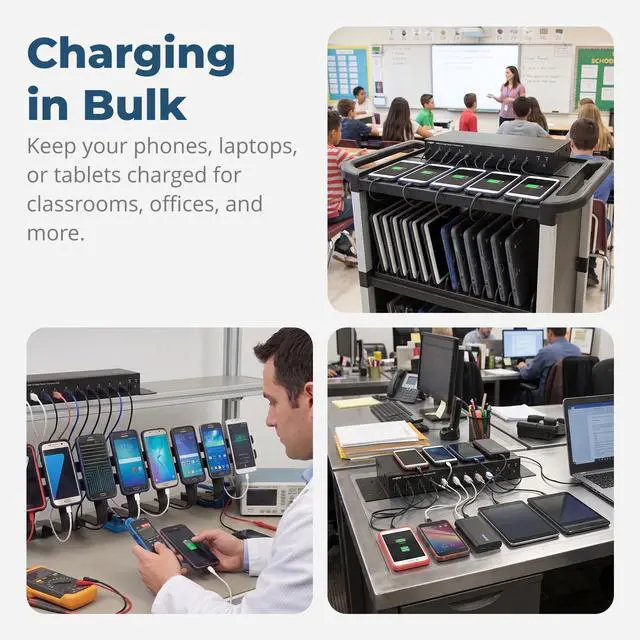 Alt view image 3 of 7 - USBGear USB Charging Hub Hi-Power 10-Port USB Charger Hub 2.4A per port