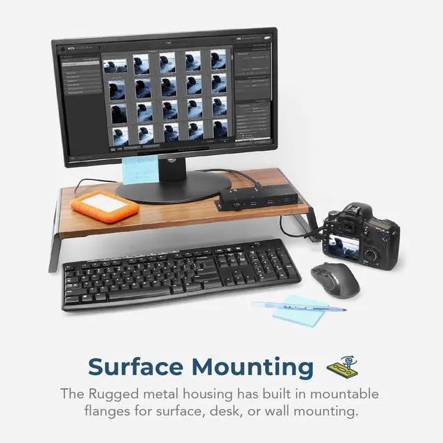 Alt view image 4 of 6 - Coolgear USB 3.2 Gen 1 4-Port Industrial Hub Metal Case with Screw Lock Cable Option - USB3-3X4M