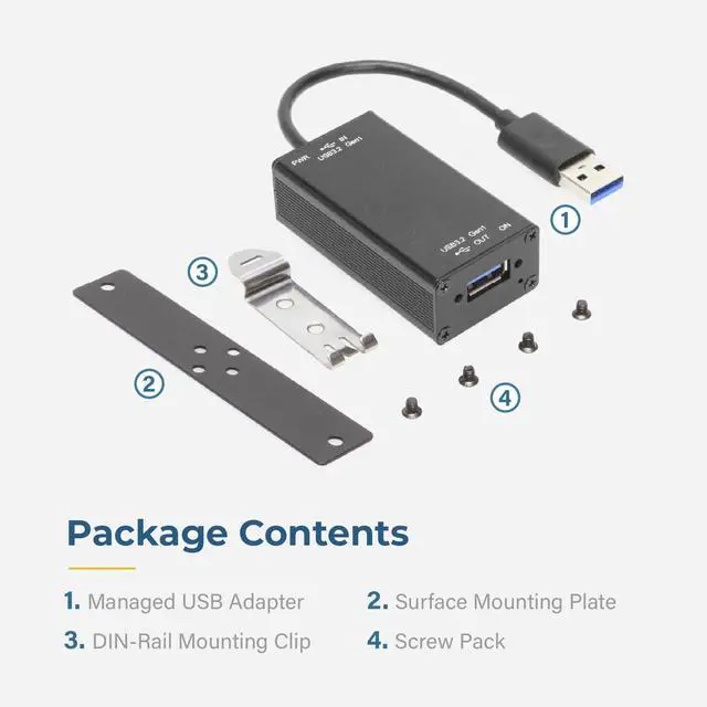 Alt view image 6 of 7 - Coolgear Single Port Managed USB Adapter Power Control, 5Gbps Data Transfer, and Surge Protection