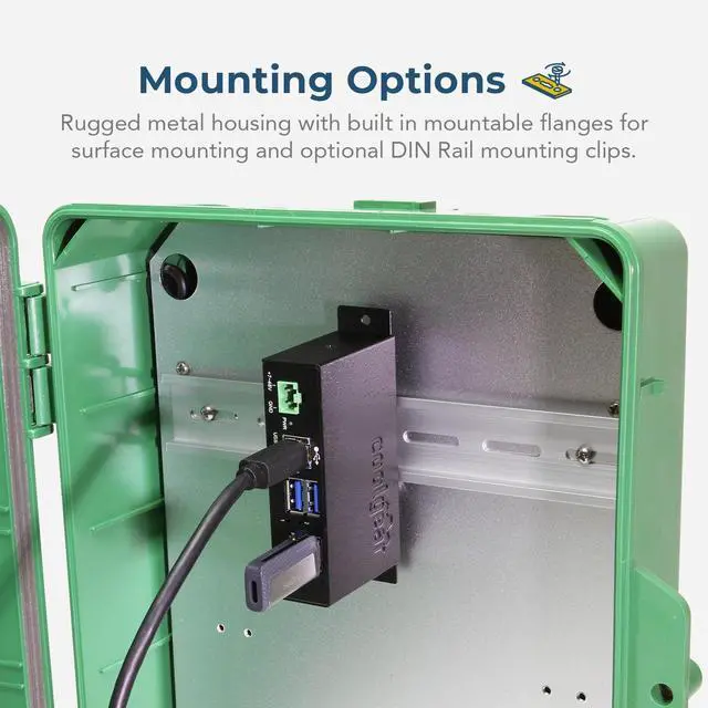 Alt view image 4 of 6 - Coolgear 4-Port Managed USB 3.2 Hub with Advanced Charging Support & Surge Protection