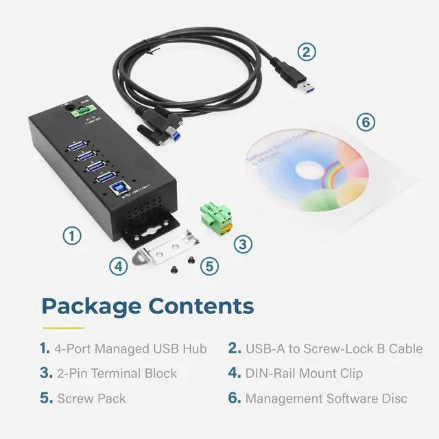 Alt view image 6 of 7 - Coolgear 4 Port Managed USB 3.2 Gen 1 Hub w/ 15KV ESD Surge Protection & Vertical Port Orientation