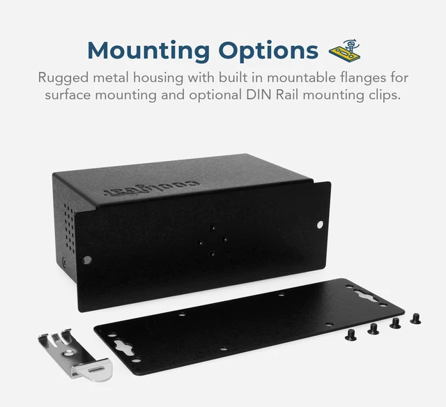 Alt view image 3 of 7 - Coolgear 12-Port USB 3.2 Gen1 w/15KV ESD Surge Protection DIN Rail Mount