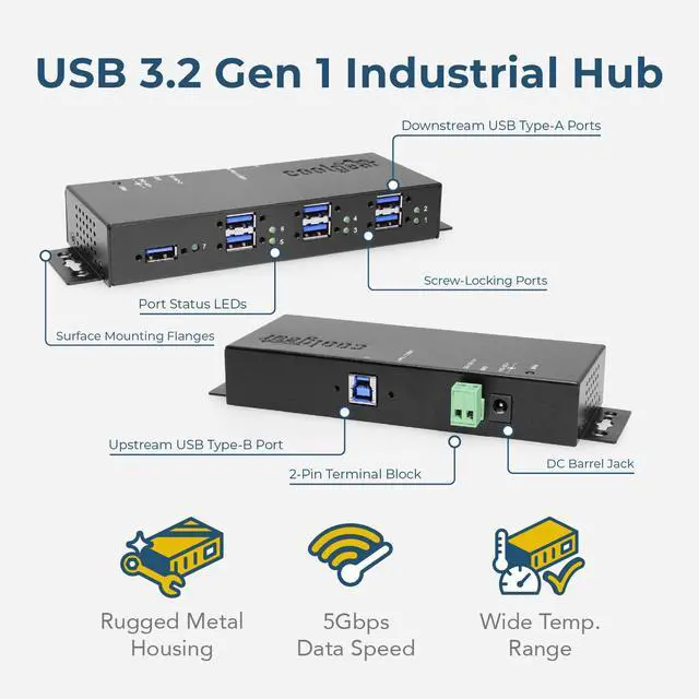 Alt view image 3 of 7 - Coolgear 7 Port USB 3.1 Gen1 Hub 15KV ESD Surge Protection w/Power Adapter