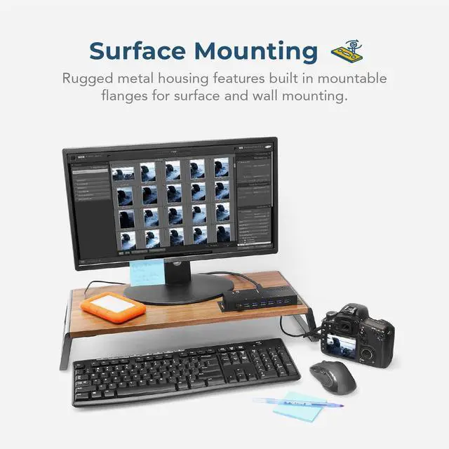 Alt view image 3 of 7 - Coolgear 7-Port USB 3.0 Hub w/ Surge Protection 36W AC Adapter