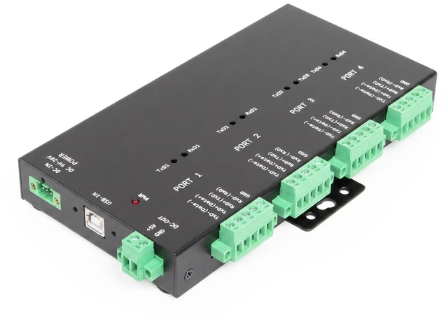 Alt view image 6 of 7 - Coolgear USB 2 to Industrial 4-Port RS232-422-485 Serial TB Adapter