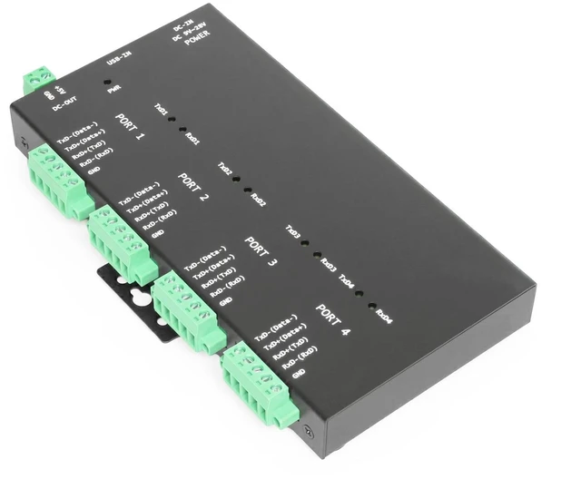 Main image of Coolgear USB 2 to Industrial 4-Port RS232-422-485 Serial TB Adapter
