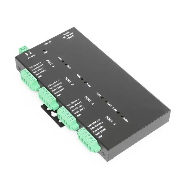 Main image of Coolgear 4-Port USB Adapter for RS-232/422/485 via Terminal Block, DIP Switch Configurable, Optical Isolation, Surge & ESD Protection
