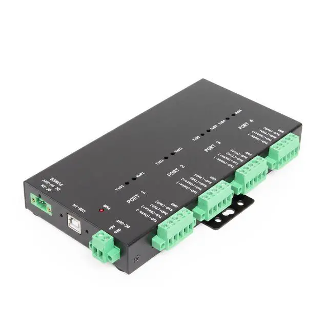 Alt view image 6 of 7 - Coolgear 4-Port USB Adapter for RS-232/422/485 via Terminal Block, DIP Switch Configurable, Optical Isolation, Surge & ESD Protection