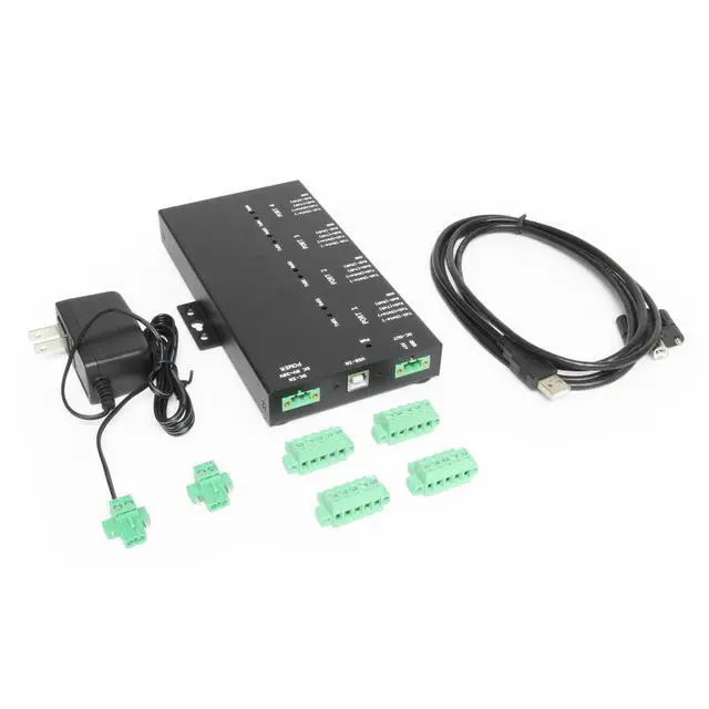 Alt view image 7 of 7 - Coolgear 4-Port USB Adapter for RS-232/422/485 via Terminal Block, DIP Switch Configurable, Optical Isolation, Surge & ESD Protection