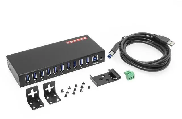 Alt view image 6 of 6 - Gearmo 10-Port USB Type-A 3.2 Gen 1 Hub - 15kV ESD Protection