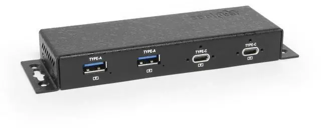 Main image of Coolgear Slim Series 180W USB-C PD Hub, 3-Port USB-C 60W Charging + 2-Port USB-A, 12-24V DC Input, Compact Industrial USB Charging Hub