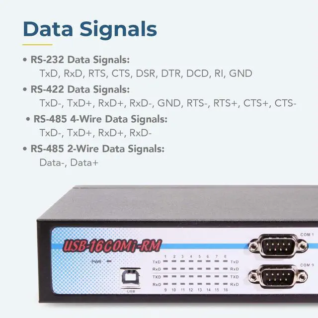 Alt view image 4 of 6 - Coolgear USB to Serial 16 COM RS-232/422/485 Rack mount adapter