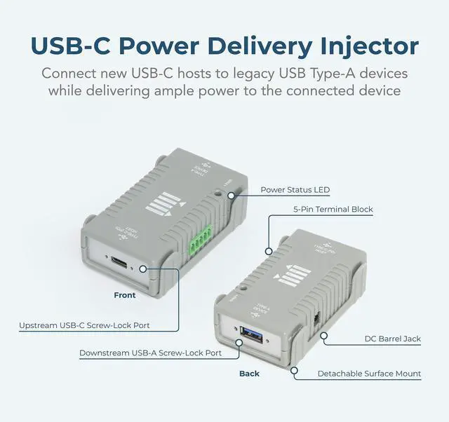 Alt view image 2 of 7 - Coolgear USB-C to USB-A Power Delivery Adapter with Mounting Kit - CG-UCUSBPD