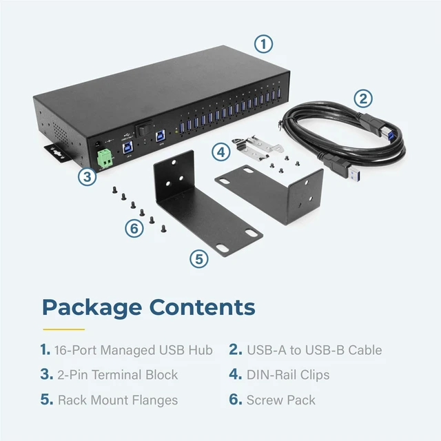 Alt view image 6 of 7 - Coolgear 16 Port Managed USB 3.2 Gen 1 Hub w/ 15KV ESD Surge Protection