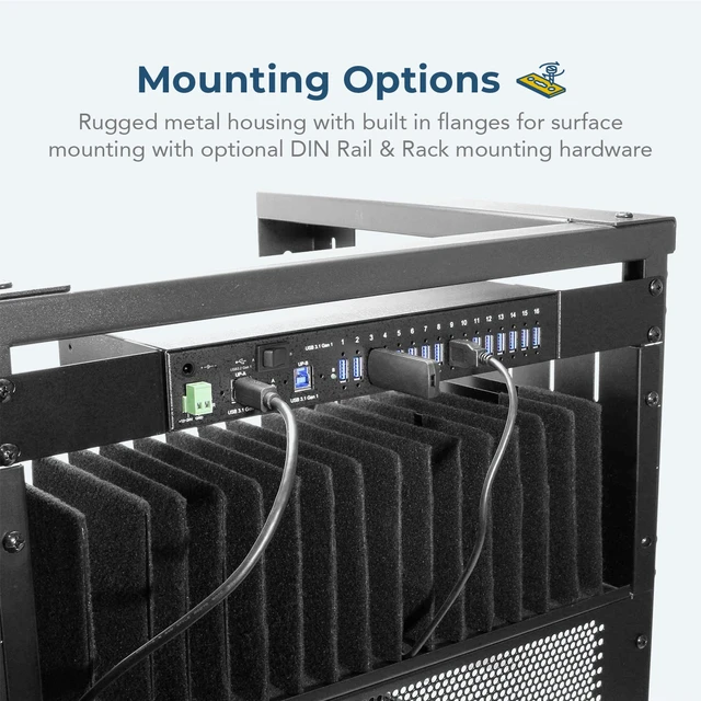 Alt view image 5 of 7 - Coolgear 16 Port Managed USB 3.2 Gen 1 Hub w/ 15KV ESD Surge Protection