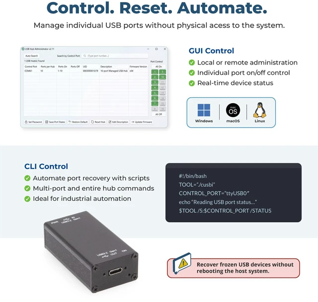Alt view image 3 of 7 - Coolgear Single Port Managed USB-C to C 3.2 Gen 1 Port Adapter w/ ESD Surge Protection