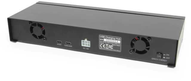 Alt view image 2 of 5 - Coolgear 20-Port USB-C Charge & Sync Hub for Tablets & Chromebooks, USB 2.0 Type-C Hub, 480Mbps, 3A High-Power Charging, Surge Protection, Ready to Mount