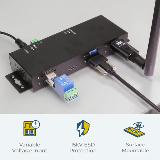 Alt view image 6 of 7 - Coolgear 7 Port USB-C Hub with Surge Protection, 5Gbps Speed & 2.4A Charging - CG-7P4C3A