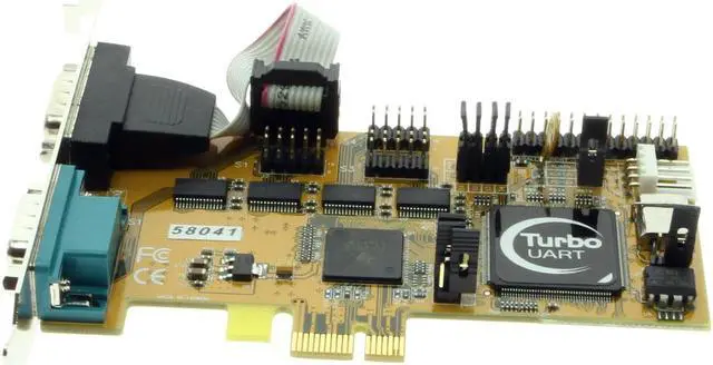 Alt view image 3 of 5 - CableMax 4 port Serial RS-232 and 1 LPT port I/O PCI-Express 1x Card