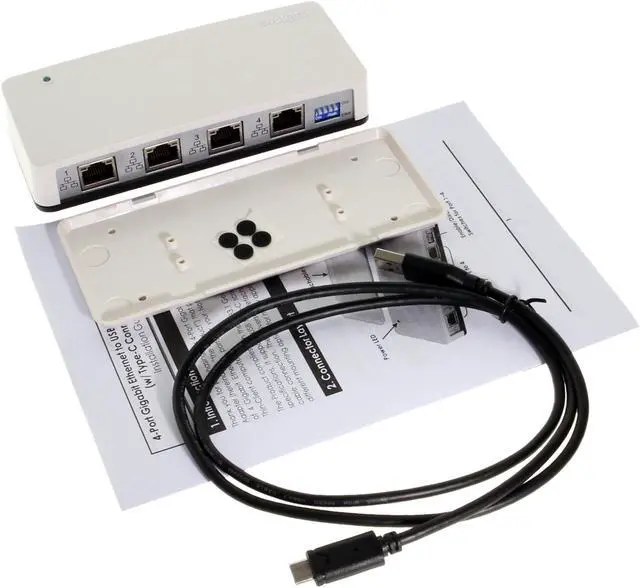 Alt view image 6 of 8 - Coolgear 4-Port Gigabit Ethernet to USB3.1 Gen1 Adapter w/Mounting Kit